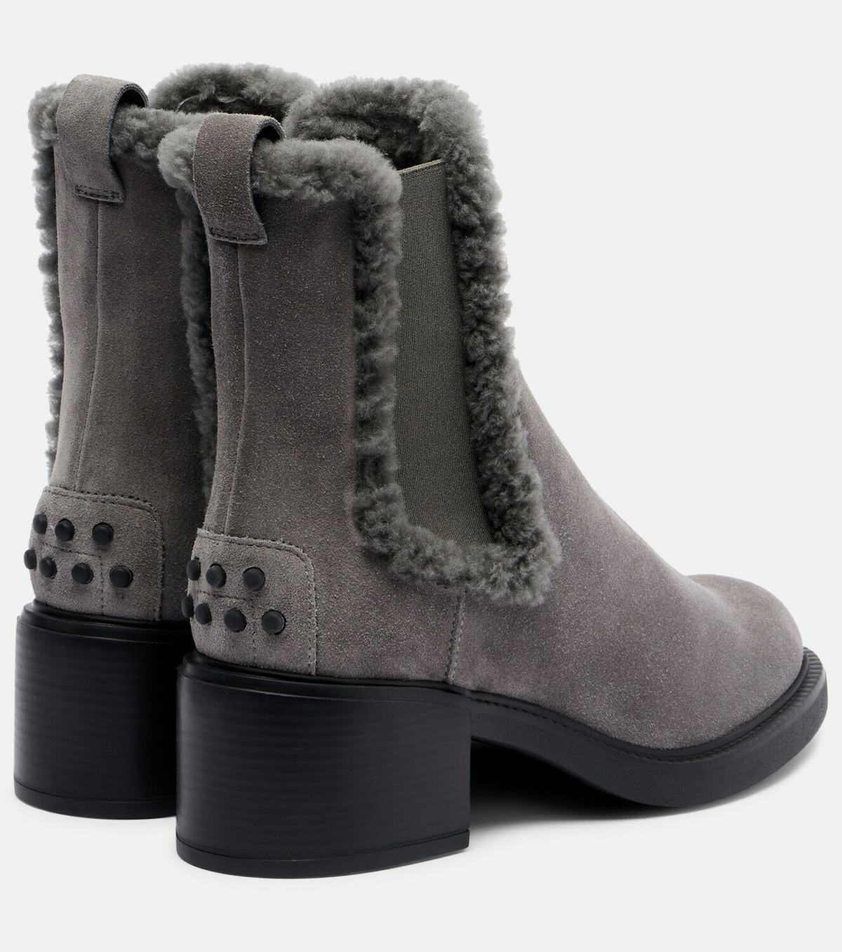 Tod's 60 shearling-trimmed suede ankle boots