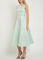 Huishan Zhang Sol Crystal-embellished Satin Midi Dress Blue