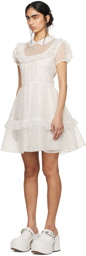 Anna Sui SSENSE Exclusive White Ruffled Minidress