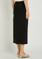 Max Mara Afoso Jersey Midi Wrap Skirt Black