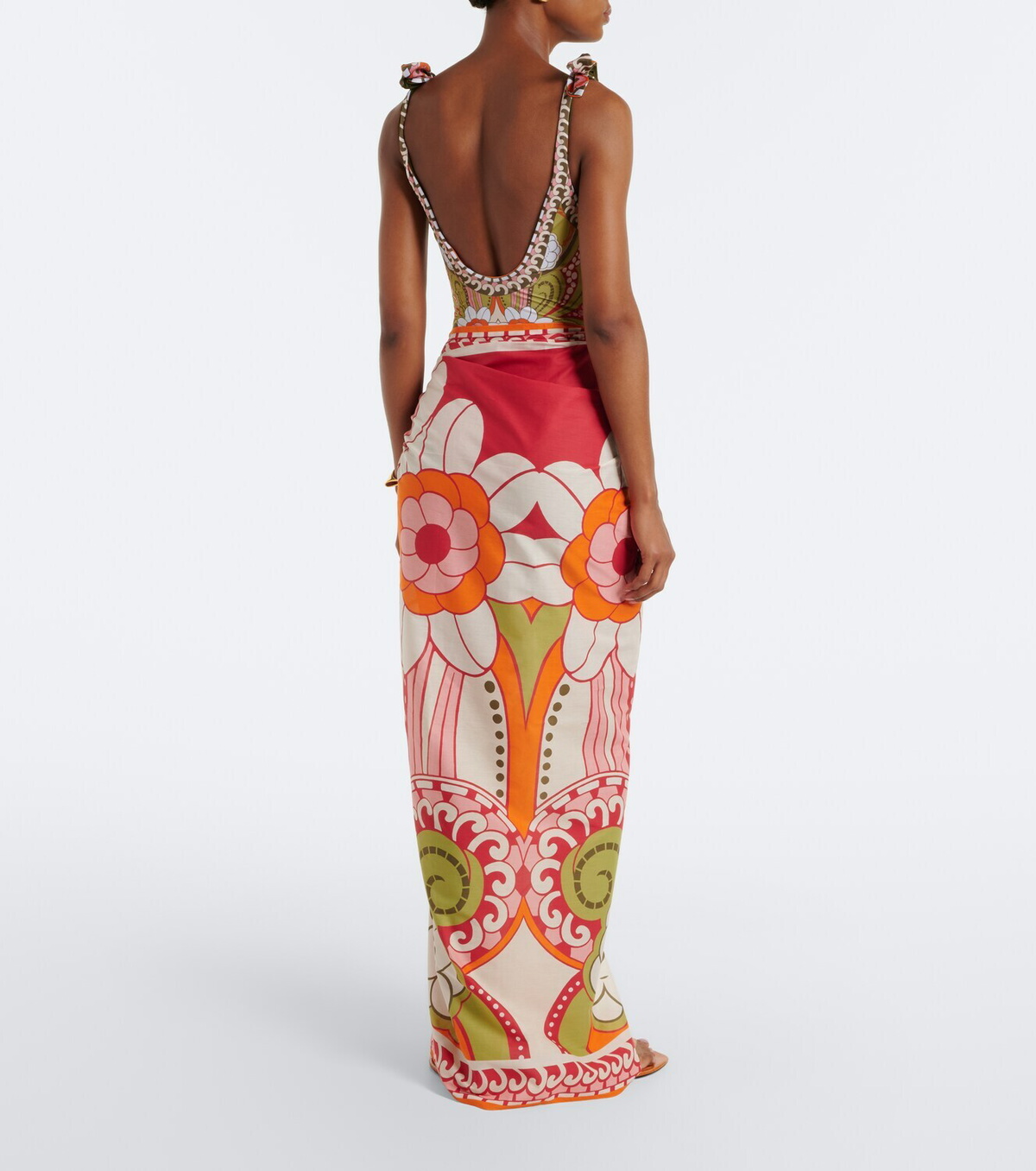 La DoubleJ Printed cotton beach cover-up