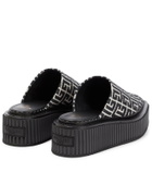 Balmain Monogram canvas platform slippers