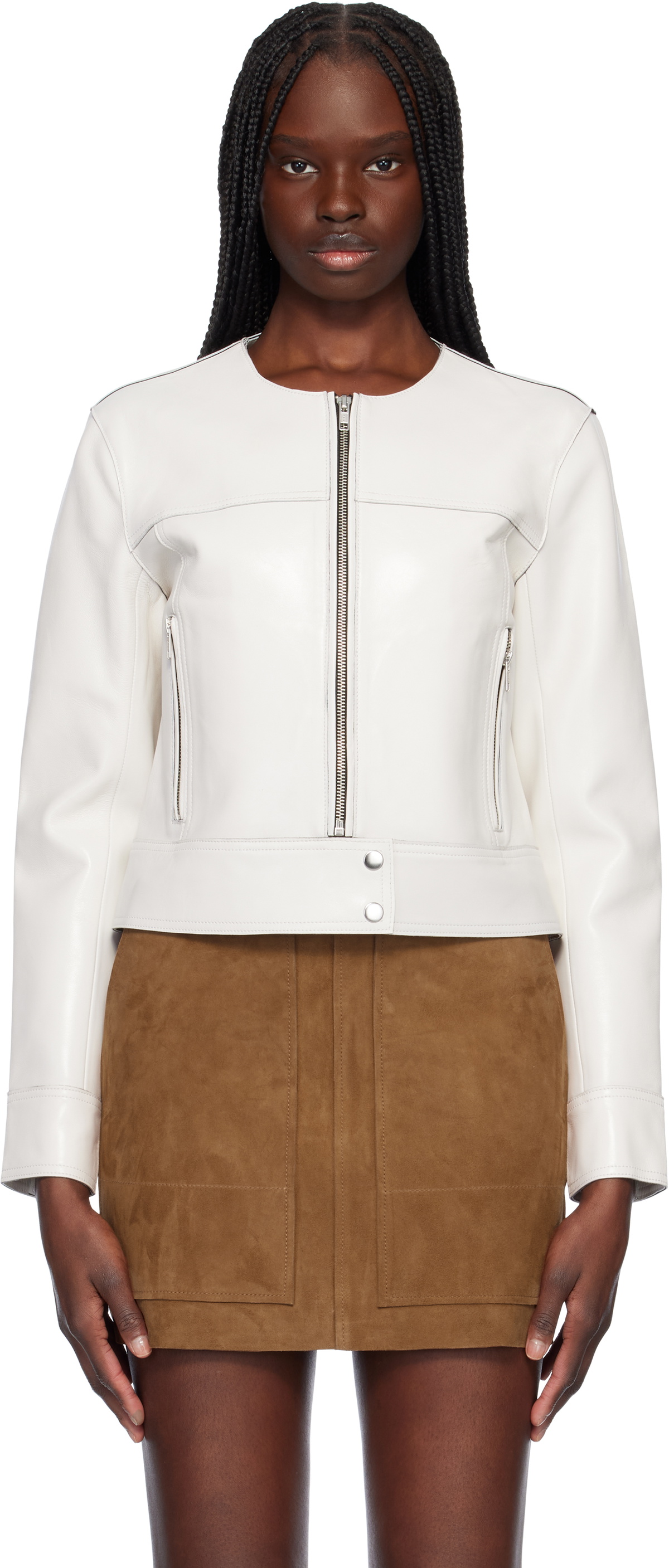 Stand Studio Off-White Cassie Leather Jacket