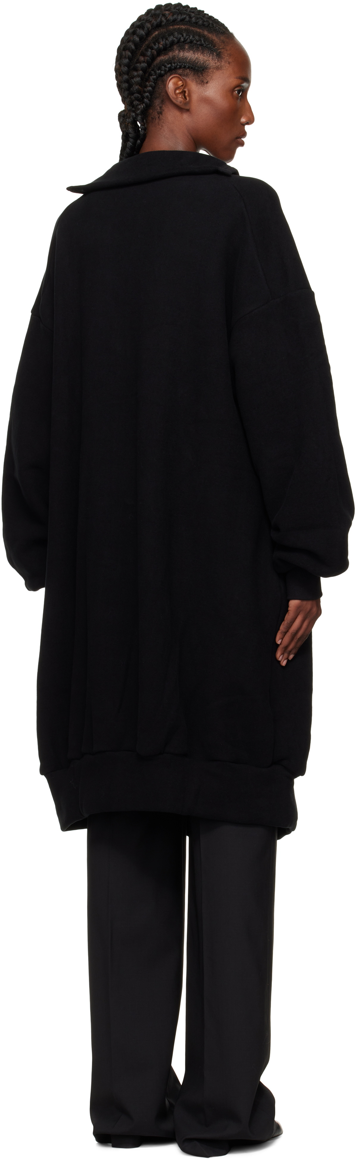 YOHJI YAMAMOTO Black Jersey Twill Button D Cardigan