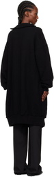 YOHJI YAMAMOTO Black Jersey Twill Button D Cardigan