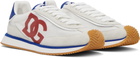 Dolce&Gabbana White & Gray Mixed-Material 'DG' Cushion Sneakers