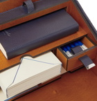 Pineider - Cherry Wood and Leather Travel Desk Set - Blue