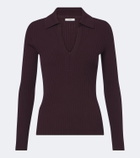 Joseph Ribbed-knit wool-blend polo sweater