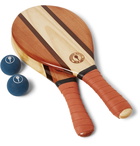 Frescobol Carioca - Trancoso Wooden Beach Bat and Ball Set - Orange