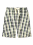 nanamica - Easy Straight-Leg Checked Cotton-Blend Drawstring Shorts - Green