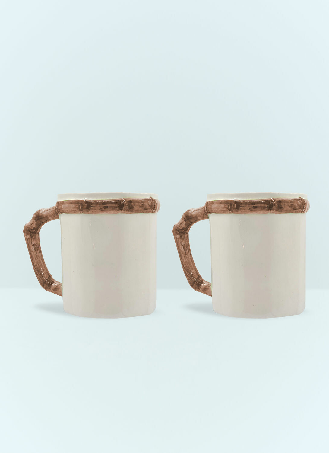 Les-Ottomans Set Of Two Bamboo Mugs