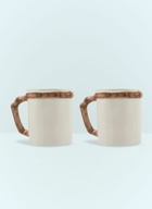 Les-Ottomans Set Of Two Bamboo Mugs