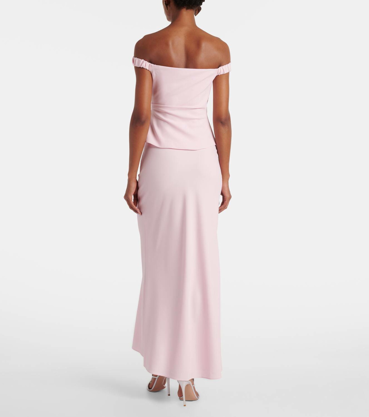 The Sei Draped off-shoulder crêpe corset