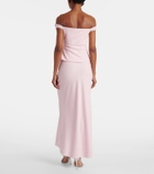 The Sei Draped off-shoulder crêpe corset