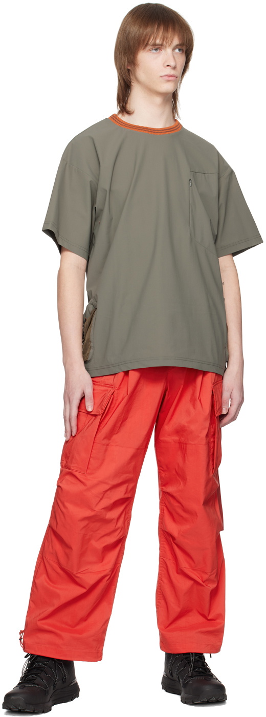 Loose Fit Cargo Trousers Red