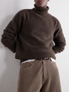 De Bonne Facture - Wool-Bouclé Rollneck Sweater - Brown