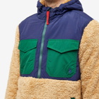 Polo Ralph Lauren Men's Mixed Sherpa Fleece Half Zip Jacket in Camel Multi
