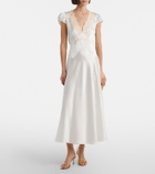Dôen Coraline lace-trimmed silk midi dress