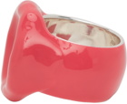Bottega Veneta Pink Enamel Stamp Ring