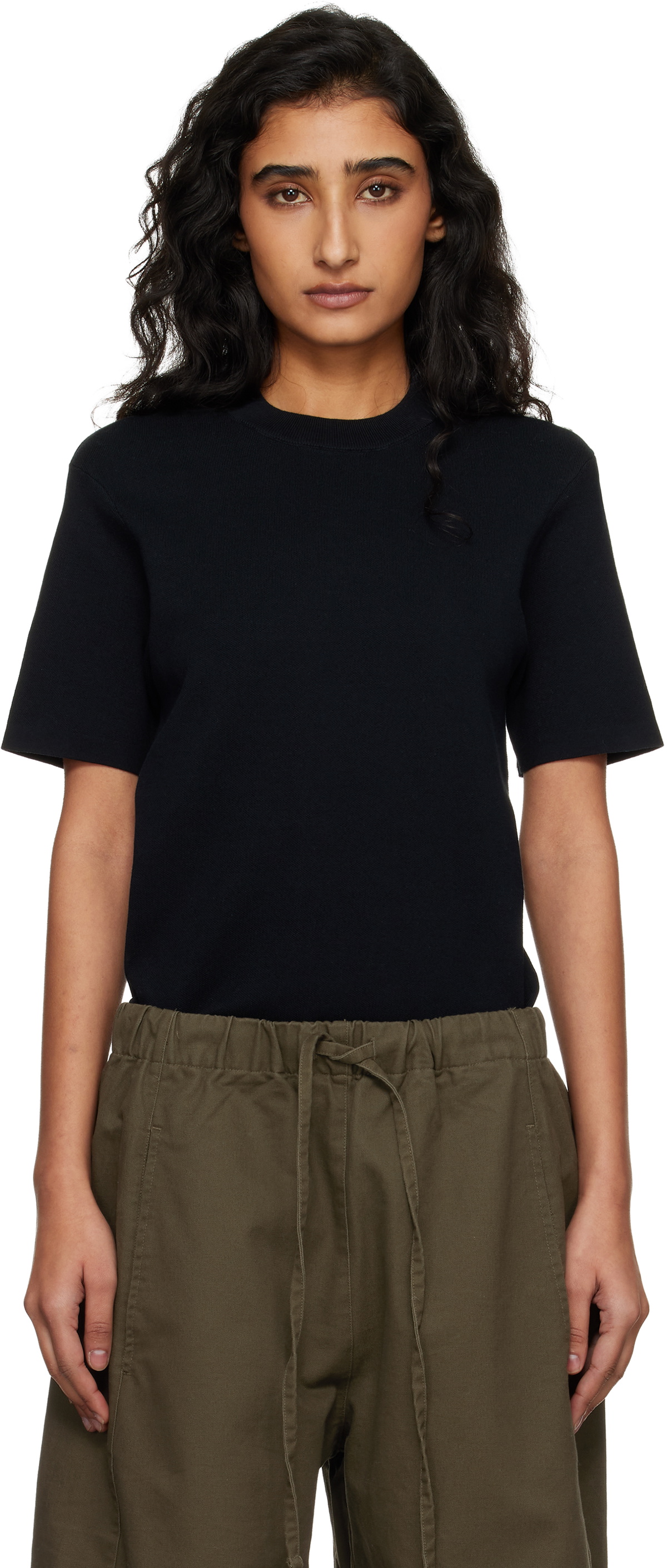 Entire Studios Black Slim Knit T-shirt