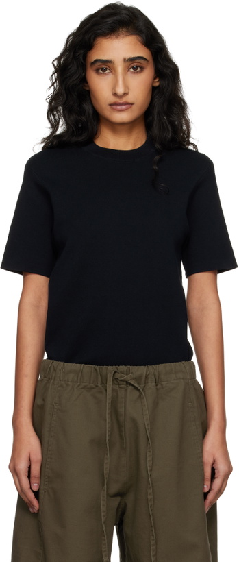 Photo: Entire Studios Black Slim Knit T-shirt