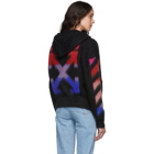 Off-White Black and Multicolor Brushed Mohair Diag Hoodie