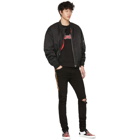 Amiri Black Leopard Half Track Broken Jeans