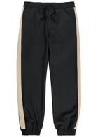 Valentino Garavani Panelled Jersey-twill Track Pants Black And White