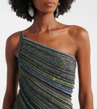 Missoni Sequined one-shoulder lamé maxi dress