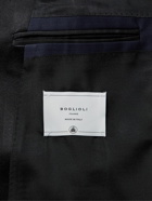 Boglioli - Double-Breasted Satin-Trimmed Wool-Blend Tuxedo Jacket - Blue