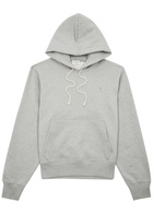 Saint Laurent Logo-embroidered Hooded Cotton Sweatshirt Grey