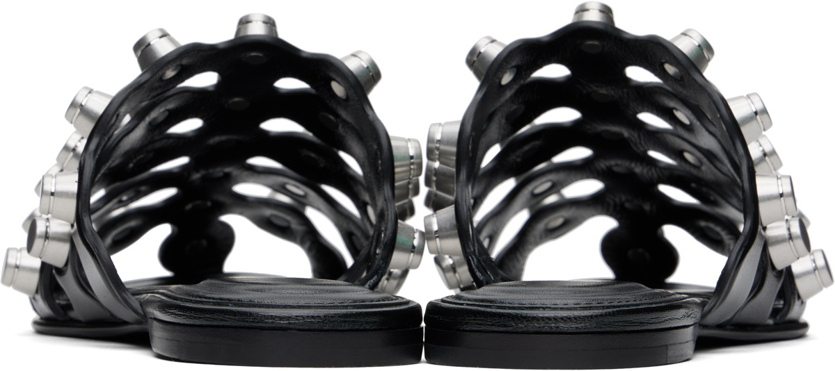 RHODES STUDDED REXA CAGE SLIDE IN WHITE LAMBSKIN main image 1