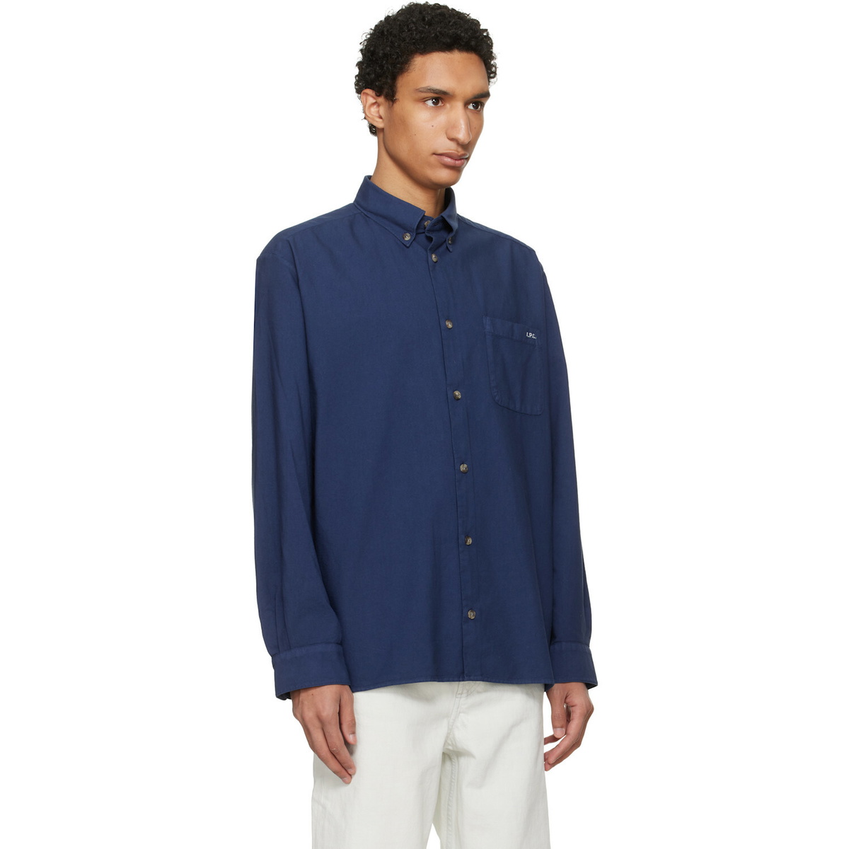 A.P.C. Navy Mateo Logo Shirt
