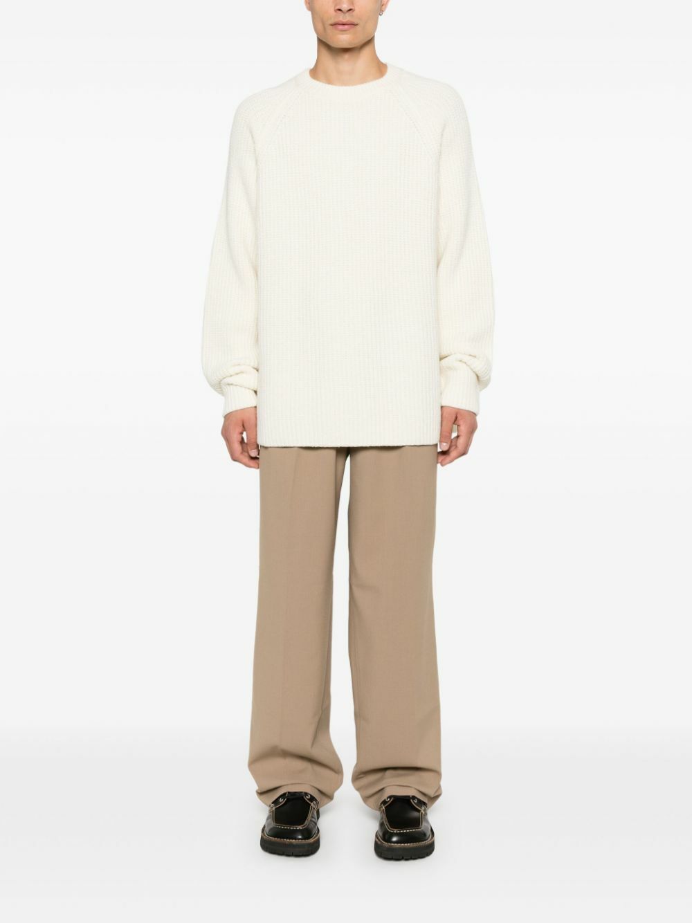 The Frankie Shop White Chunky-Knit Sweater