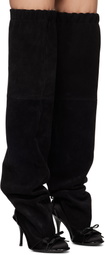 ALL-IN Black Double Thigh High Tall Boots