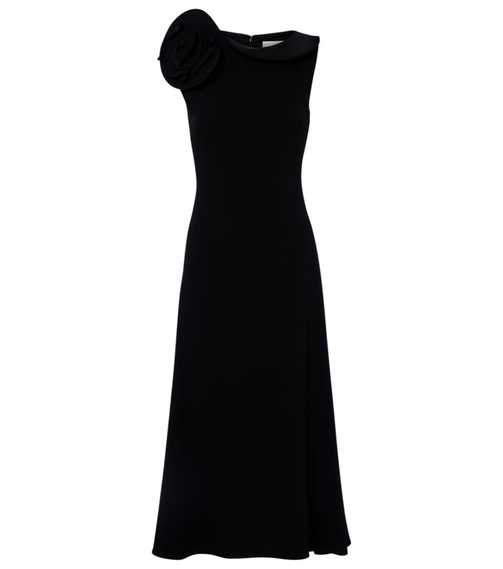 Photo: Roland Mouret Floral-appliqué crêpe midi dress