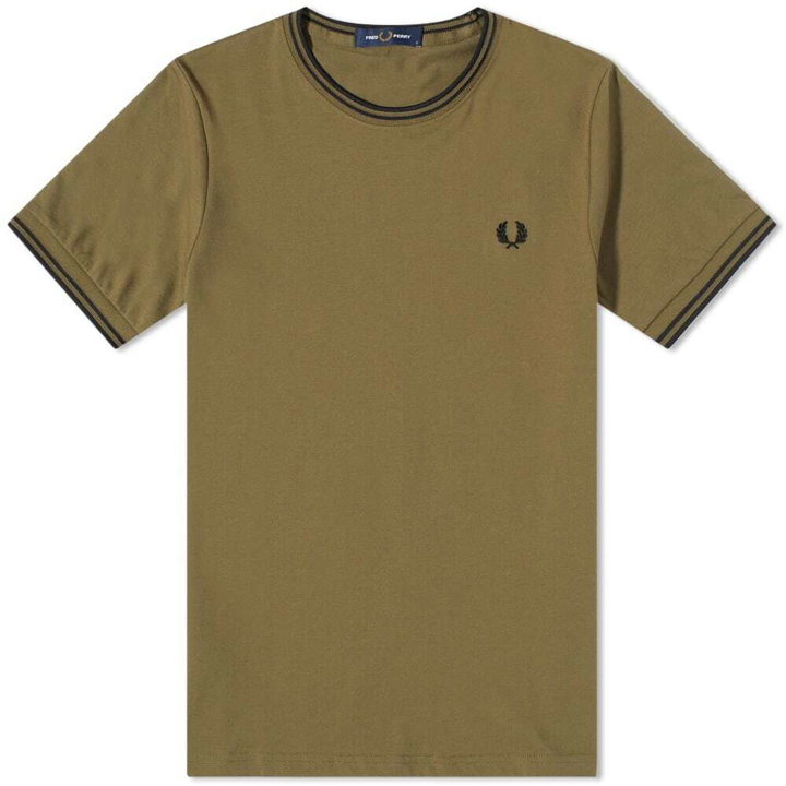 Photo: Fred Perry Authentic Men's Twin Tipped T-Shirt in Uniform Green