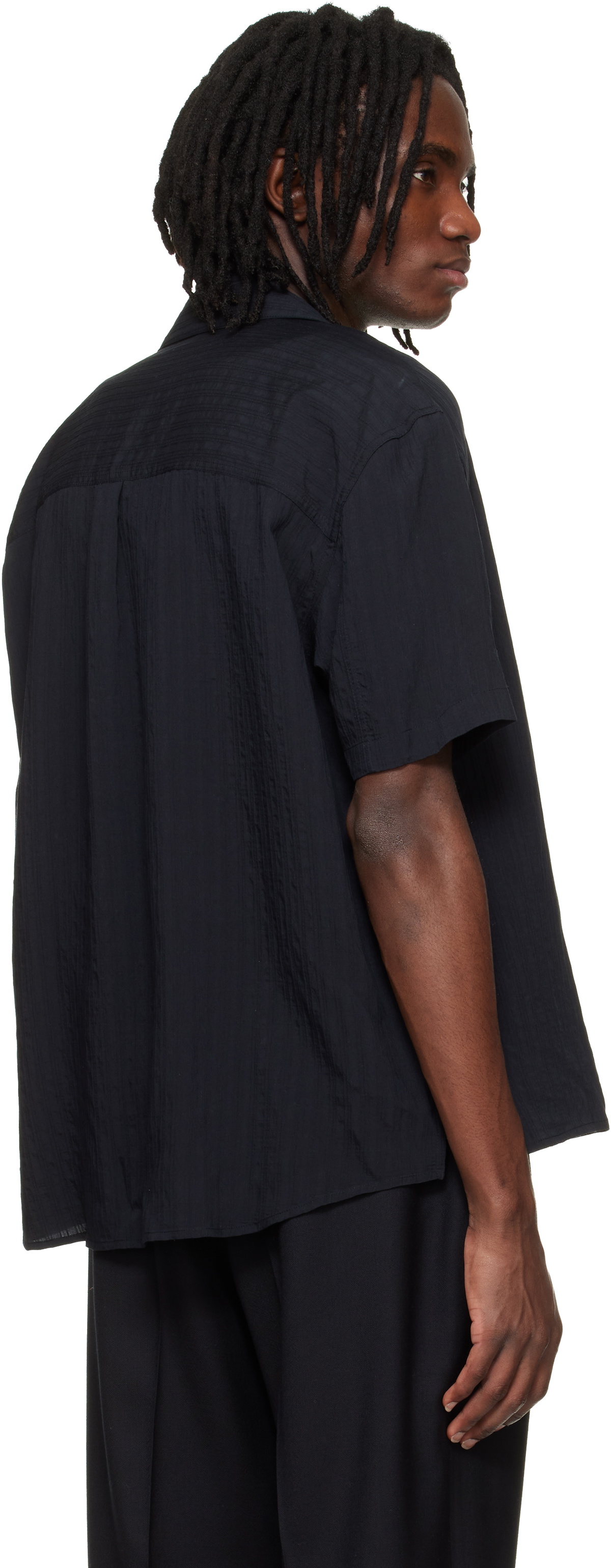 Solid Homme Black Zip Shirt