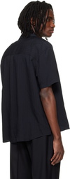 Solid Homme Black Zip Shirt