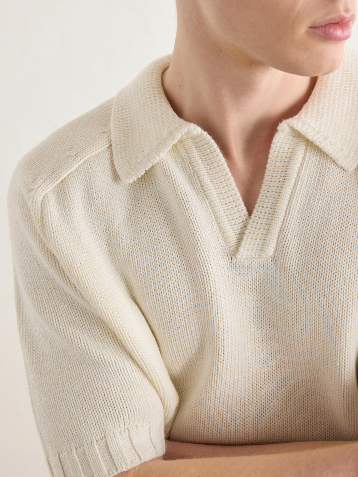 De Petrillo - Knitted Cotton Polo Shirt - Neutrals