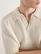 De Petrillo - Knitted Cotton Polo Shirt - Neutrals
