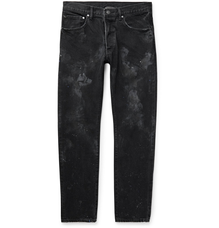 Photo: John Elliott - Kane 2 Paint-Splattered Distressed Denim Jeans - Black