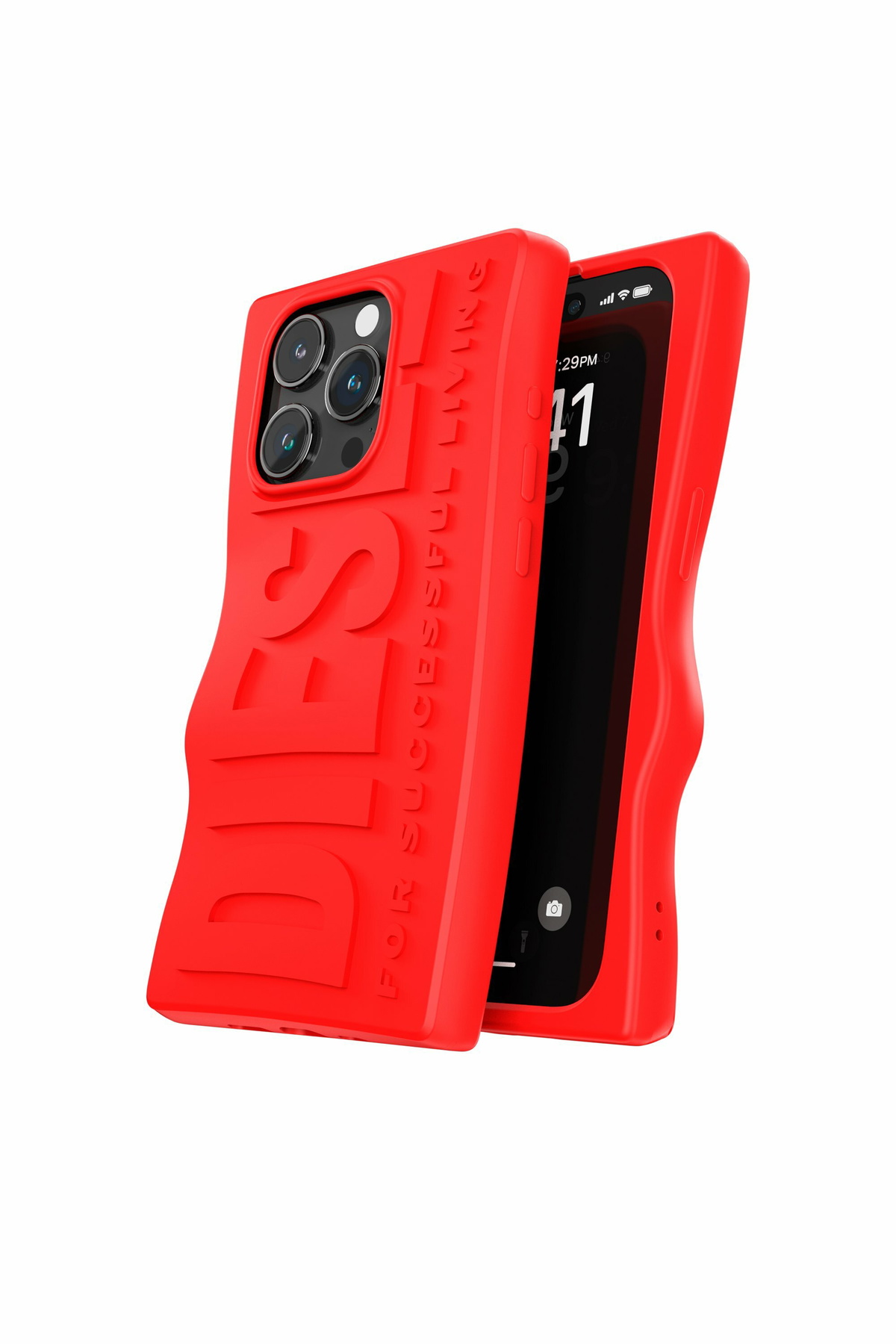 Diesel D By Apple iPhone 15 Pro case in Red Diesel