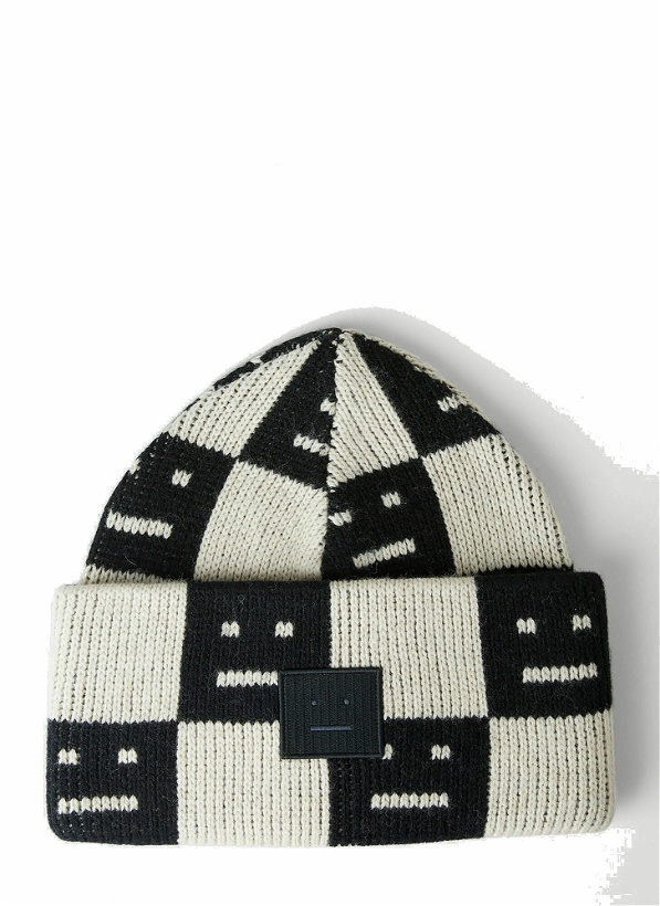 Photo: Face Patch Beanie Hat in Black