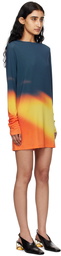 ISSEY MIYAKE Orange & Navy Light Leak Minidress