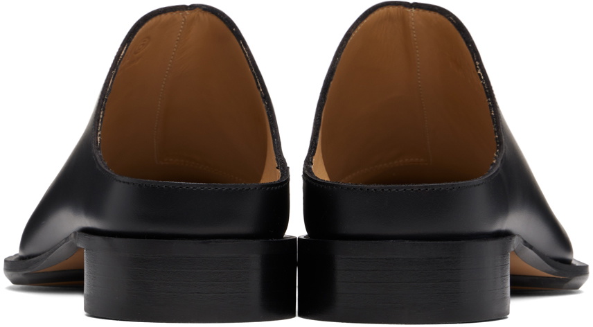 サンダル・ミュール Mm6 Maison Margiela Black Leather Slippers MM6 Maison Margiela Black Leather Slippers MM6 Maison Margiela