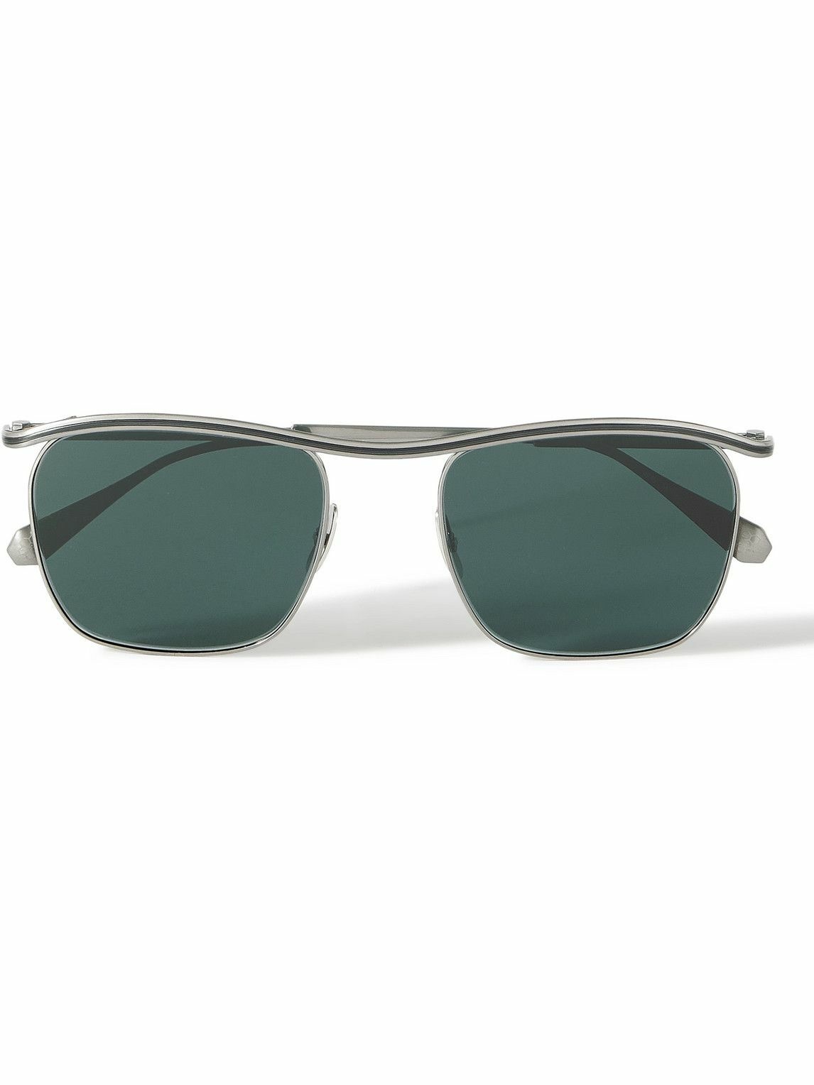 Photo: Mr Leight - Owsley S Aviator-Style Brushed Silver-Tone Sunglasses