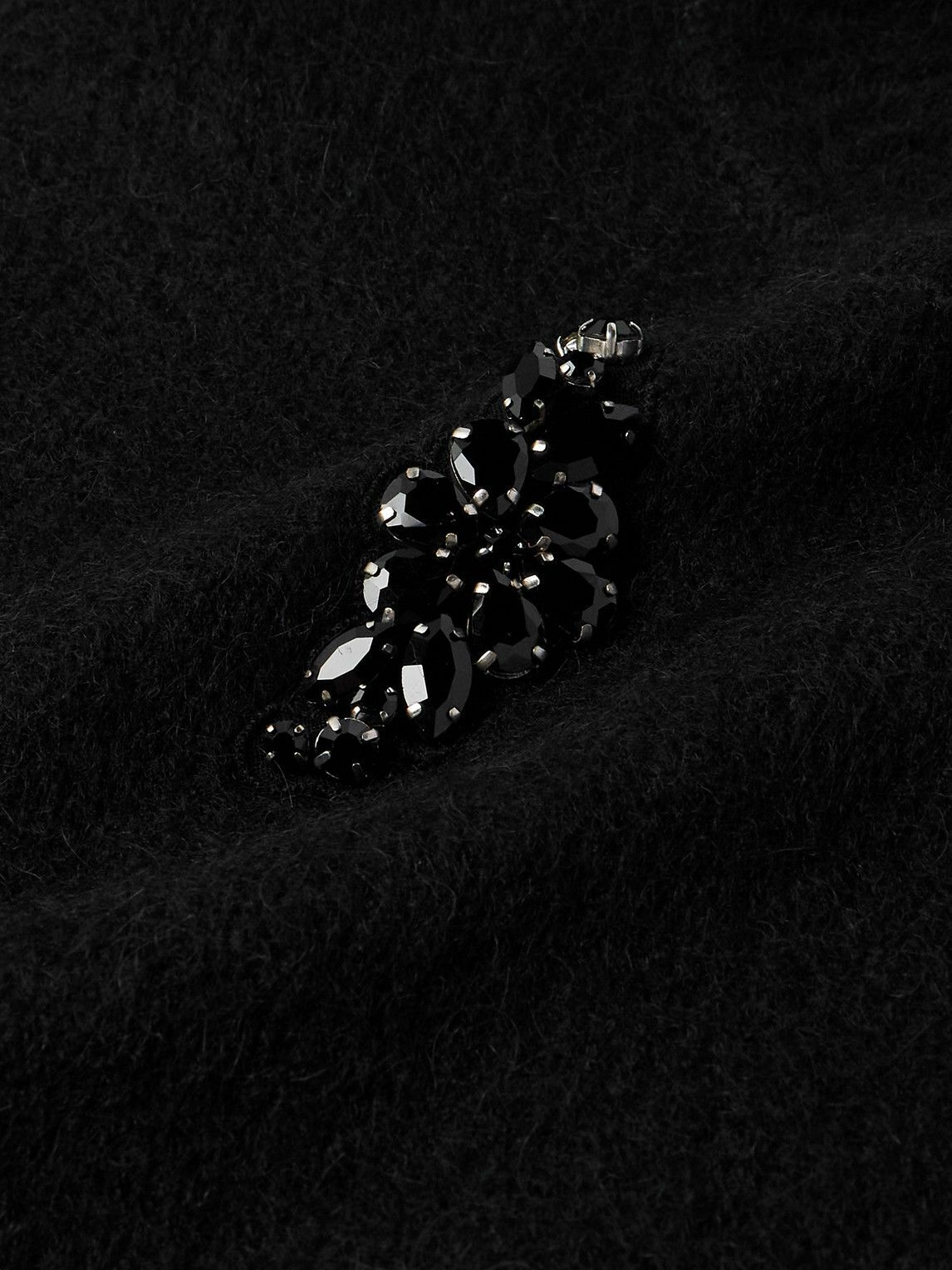 Simone Rocha - Crystal-Embellished Textured-Knit Sweater - Black