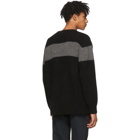 The Elder Statesman SSENSE Exclusive Black and Grey Cashmere Striped Racing Sweater
