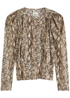 Isabel Marant Zarga Python-print Stretch-silk Blouse Multi Print